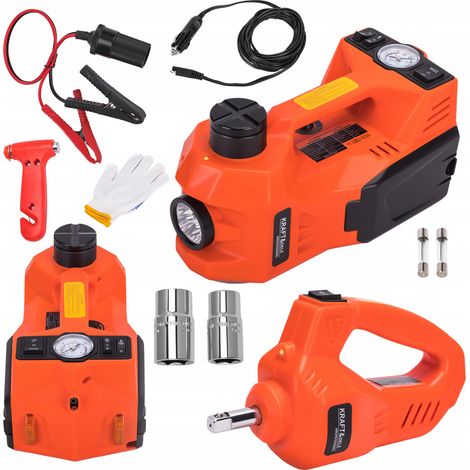 Cric elettrico per auto, chiave per dadi ruota, accendisigari, 12V 150W 5T 450 mm (1/5)