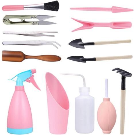 Kit de Plantation de Plantes Succulentes en Plastique et Fer 14 Pièces Outils Ergonomiques Poignée en Caoutchouc Portable Couleur Aléatoire pour Jardinage de et (1/5)