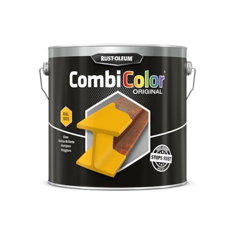 Peinture anti-rouille COMBICOLOR - jaune RAL 1003 - 2.5 L - RUST-OLEUM