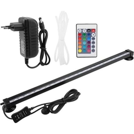 SABIR-Éclairage LED pour aquarium 100-240 V - Télécommande multicolore avec effet de changement de couleur - Lumière à bulles subaquatiques - 46 cm - UE (1/4)