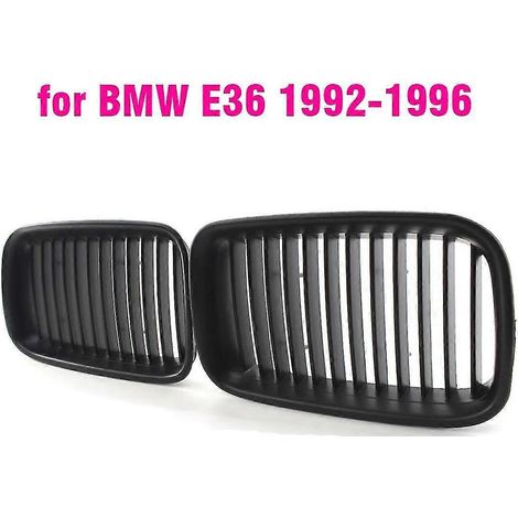 Schwarzer Kühlergrill aus ABS für BMW E36 1994–1996 (318i, 323i, 325i, 320i, 328i) – Mattschwarz
