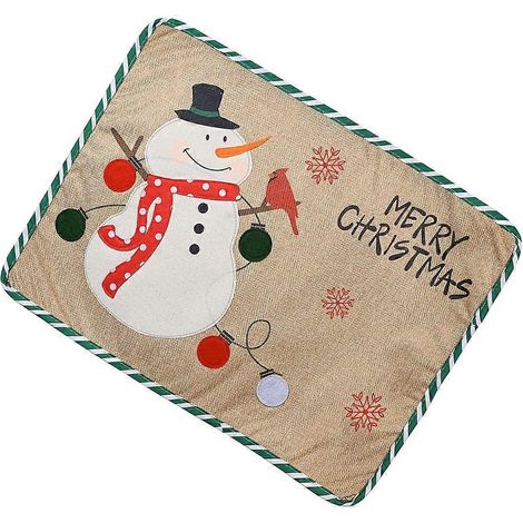 Sets de table à rayures vertes en tissu, sets de table de Noël pour la décoration et les accessoires de fête (1/5)