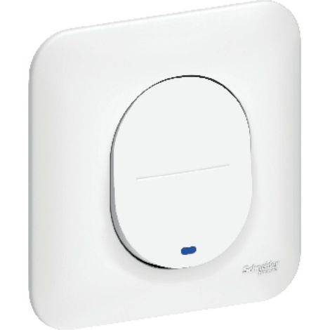 Schneider S260263 Ovalis - Single switch - illuminated indicator or location with white plate