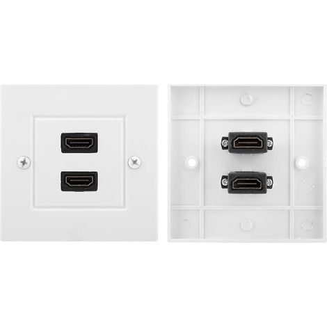 Panneau de plaque murale murale Dual Port HDMI Plaque murale de plaque frontale Plaque murale Prise de courant HDMI Prise Prise de sortie décorative Panneau de montage pour panneau de montage de façad (1/5)