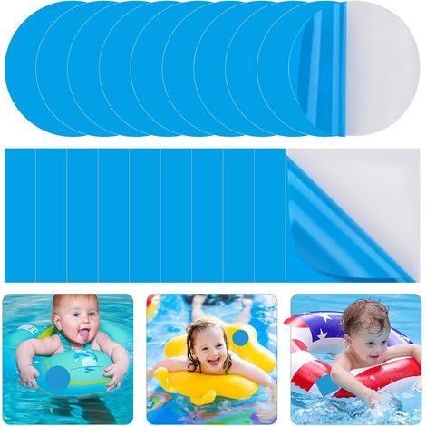 CCYKXA 20pcs Self-Adhesive PVC Repair Patches, Blue Pool Repair Kit, Inflatable Spa Repair Kit, for Beach Balls, Boats/Pools/Inflatable Canoes (1/5)