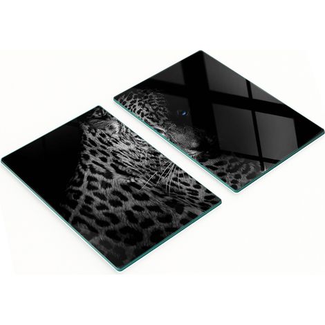 Taglieri da cucina decorativi in vetro con grafica leopardata, 2x40x52 cm (1/5)