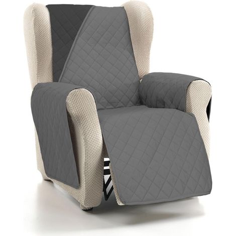 Housse de canapé 1 Place Relax réglable - Housse de canapé 1 Place Relax réversible, Couleur Anthracite/Noir, matelassée et Extra Douce, fabriquée en Espagne (1/5)