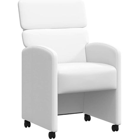 Dining Chairs with Wheels 2 pcs White 58 x 65 x 98 cm vidaXL