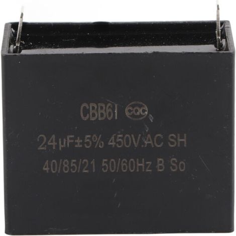 Condensateur de démarrage CBB61 450V AC 24µF - Certifié UL/RU - Pour moteurs électriques (1/5)