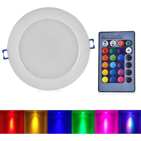Panneau LED encastré RGB à intensité variable avec télécommande, 10 W (1/5)