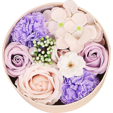 Künstliche Duftrose in einer Geschenkbox mit Grußkarte (rosa) (1/5)