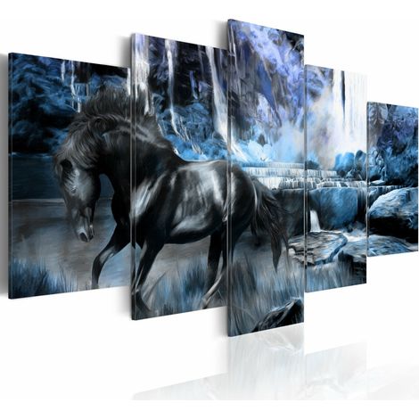 Tableau cascade bleue - 200 x 100 cm (1/4)