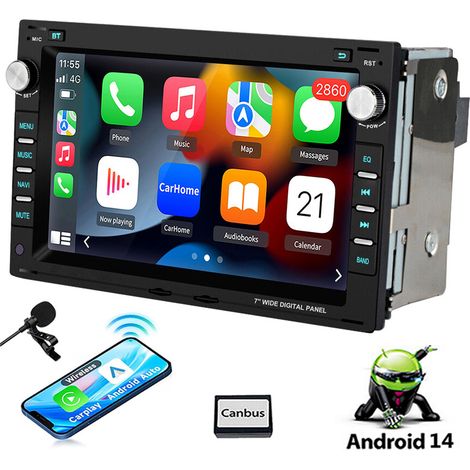 Autoradio CarPlay Android 14 64G pour VW GOLF MK4 Polo 9N Passat B5 (1/5)