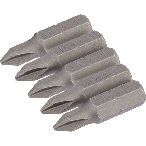 Draper No.1 1/4 Hex. Cross Slot Insert Bit 25mm Long x 5 (64017) (1/5)