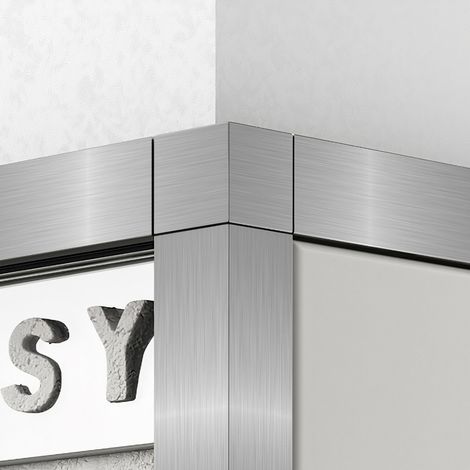 Tileasy Stainless Steel Effect 10mm Boxed Metal Tile Trim Corner - SBC10