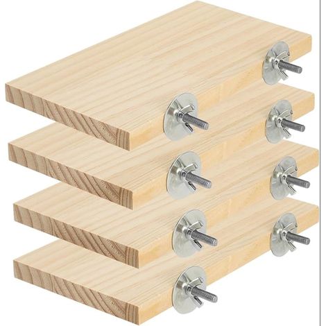 Wooden Bird Platform Perch Trays 19 x 10 cm, Parakeet Accessory and Parakeet Toy, Flat Stable Perch as Bird Cage Accessory (1/5)
