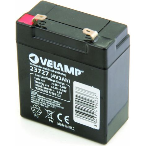 Batterie rechargeable au plomb 4V 3Ah - VELAMP - 23727