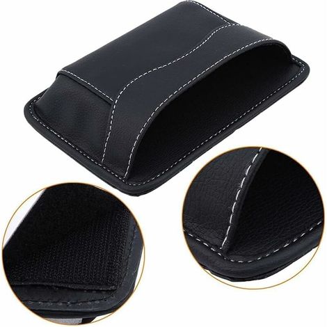 Rangement Voiture Sortie Air Organisateur, Cuir PU Poubelle Petite Multifonctionnel Boîte Rangement Voiture pour Stockage, Stylo, Téléphone, Clé, Lunettes, Carte tationnement, Argent Poche, Factures (1/5)