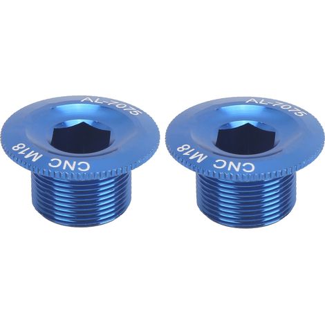 2 Vis de Fixation de Manivelle VTT en Aluminium, Capuchon de Vis de Couvercle de Pédalier M18 Bleu (1/5)