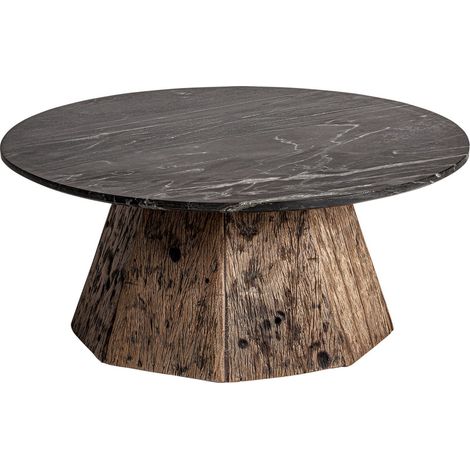 Table basse Walding en marbre nordique - Marron châtaigne veiné de blanc (1/5)