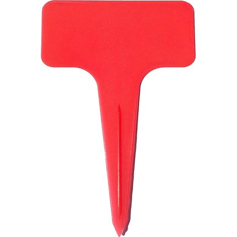 Lot de 20 étiquettes en forme de T pour plantes de jardin, épaisses, rouges, pour le classement et le tri des plantes (1/4)
