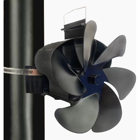 Ventilatore per camino senza elettricità – 6 pale magnetiche per stufe a legna – Ventilatore silenzioso ed efficiente per la distribuzione dell'aria calda (1/5)
