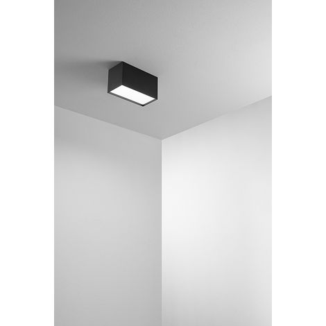 Plafonnier Led Série 8572 En Métal Et Aluminium Thermolaqué Noir Mat 20W 3000K Dimensions 10X20X11 Cm - Perenz Haute Qualité Design Moderne (1/2)
