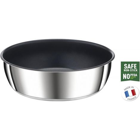 Tefal L97333502 Preferenza Ingenio Sautéuse 24 cm, acciaio inossidabile, non -scintillio, maniglia venduta separatamente, tutte le luci tra cui l'induzione, (1/2)
