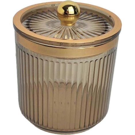 Organisateur de cosmétiques, boîte de rangement pour outils de maquillage, pot porte-cotons pour coiffeuse-Amber (1/5)