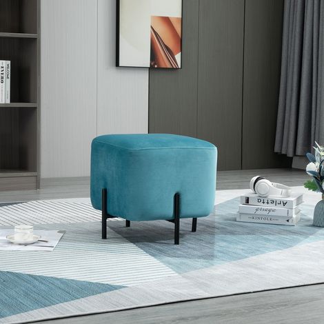 Pouf poggiapiedi imbottito in poliestere 44,5 cm OKMYHOME (1/4)