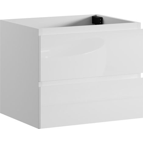 Waschbeckenunterschrank Angela 60cm - Hochglanz Weiß - Unterschr