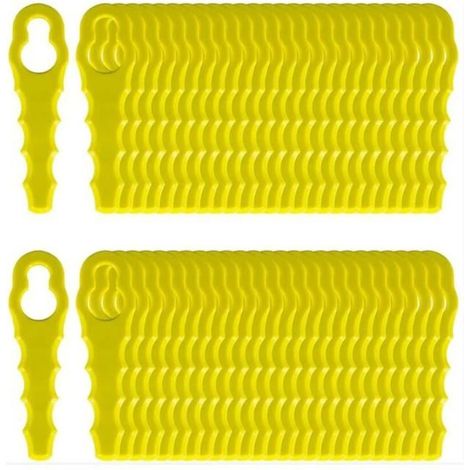 Set mit 100 Ersatzklingen kompatibel für Ryobi Rasentrimmer Modelle RAC155, RAC157, RAC158.