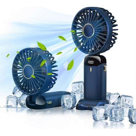 Ventilateur personnel portable, mini ventilateur portatif, ventilateur de cou à suspendre, 90° réglable, rechargeable par USB, silencieux et avec alimentation.-AquaForge