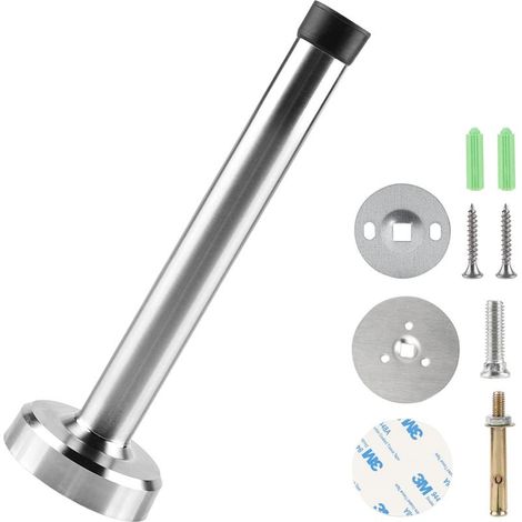 Butee de Porte Interieur 15cm Stop Porte Butée de Porte Butoir Porte Arrêt de Porte Butée de Porte Murale Bloque Porte Acier Inoxydable, 3 Types D'installation (1/5)
