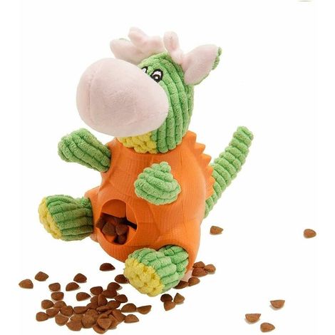 TRIOM Jouet pour Chien en Forme de Dinosaure, Jouets à Mâcher pour Chiens Jouet de Nourriture en Peluche pour Chiens, Jeux Dressage Chiens, Jouets Grinçants Chiens Interactifs (1/5)