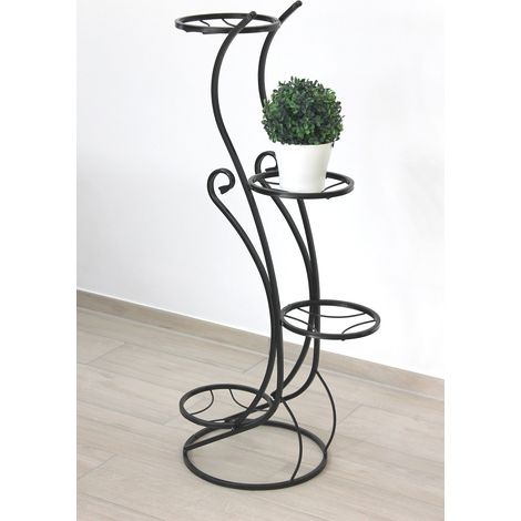 Dandibo – Escalier à fleurs en métal noir 96 cm – Support à plantes avec 4 étagères – Dimensions 54x37 cm – Pour décoration intérieure et extérieure (1/5)