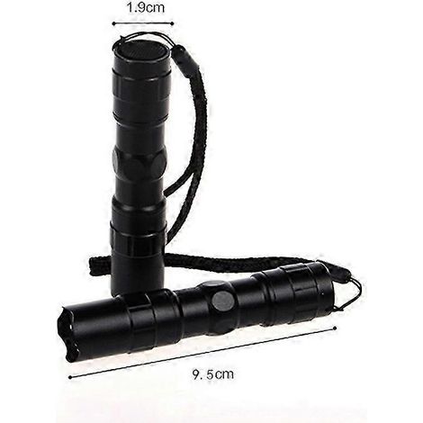 Mini lampe torche LED 3W avec dragonne (noir-noir) (1/3)
