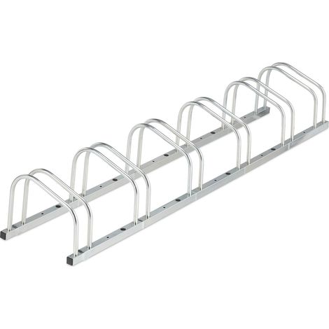 Râtelier pour 6 vélos extérieur rangement en acier galvanisé gris 150 x 60 x 60 cm en acier galvanisé gris (1/5)