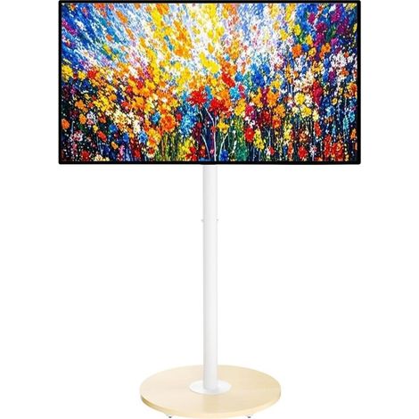 Support TV Mobile sur Pied avec roulettes pour TV 40–75″ Design Moderne Hauteur Réglable Étagère Intégrée Compatibilité VESA 200×200 à 600x400 Charge 50 kg Salon (1/5)