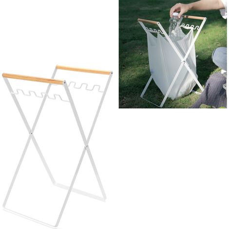 Poubelle d'extérieur pliable pour camping, pique-nique, rangement portable, Blanc (1/5)