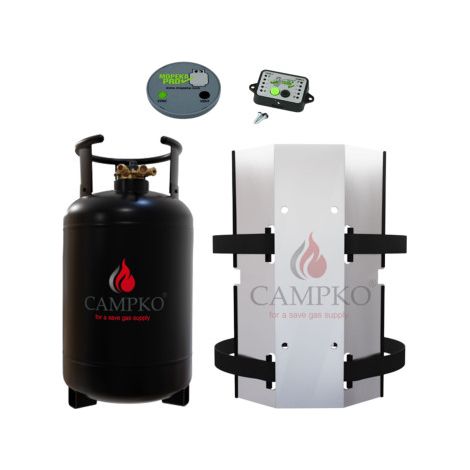 PACK CAMPKO Bouteille GPL 30L Rechargeable Bleutooth + Support mural Afficheur et Jauge Camping Car