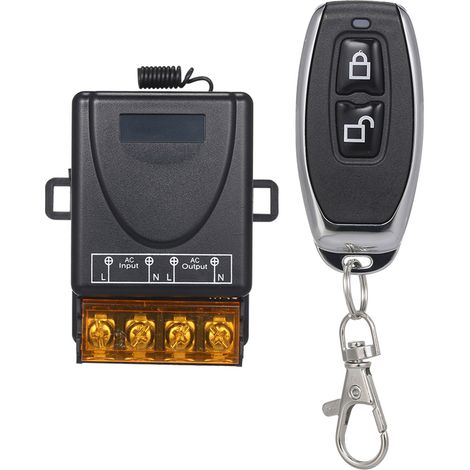 Ortviai Interrupteur Télécommandé Sans Fil 433 MHz AC85-220V 1 Canal avec Télécommande RF Apprenante 1527 AK-YL-AC02A+AK-J027 (1/5)