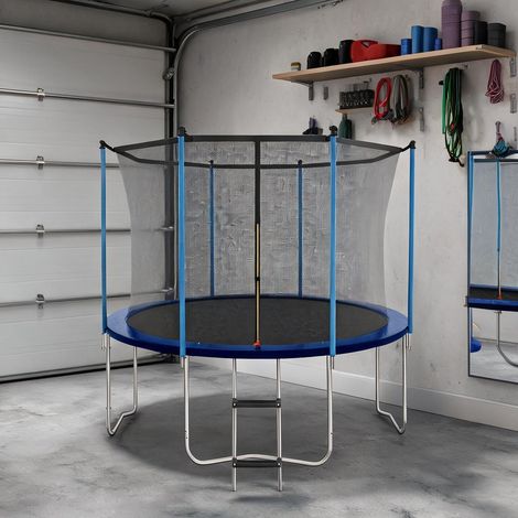 Trampoline de jardin avec filet de sécurité bleu classique 244 cm (1/5)