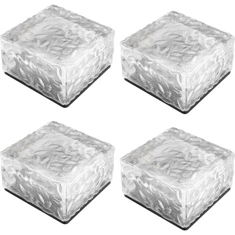 Set mit 4 Solar-Glasleuchten für den Außenbereich, wasserdichte LED-Pflastersteine, romantische Garten- und Wegbeleuchtung (1/5)