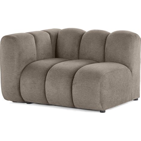 Debbie - module d'assise gauche en tissu texturé - taupe (1/5)