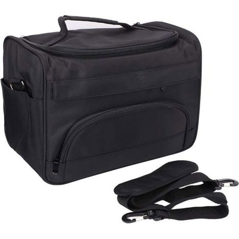 Sac À Outils De Coiffure - Tissu Résistant - Pour Salon Ou Usage Domestique - Capacité Élevée Avec Multiples Poches - Noir - 1 Pièce (1/4)