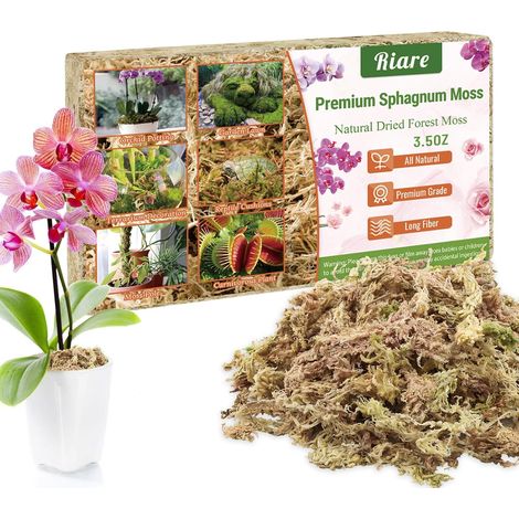 100g Sphaigne pour Plante Naturelle Compressé Sphaigne pour Orchidées Mélange pour Pot - pour la Culture de Plantes à la Maison,Fée Jardins (100g) (1/5)