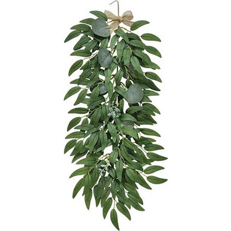 Guirlande de feuilles vertes artificielles d'eucalyptus Swag, couronne élégante suspendue pour porte murale intérieure et extérieure, décoration de maison, Style A (1/5)