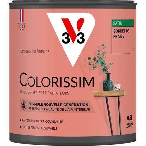 Peinture murale intérieure Colorissim® V33 Sorbet de fraise Satin 0,5L