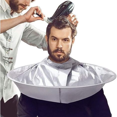 Cape de coiffeur anti-cheveux - Tablier de coiffeur - Tondeuse à cheveux pliable - Cape - Accessoires de coiffure - Unisexe - Adultes et enfants - Argent (1/5)